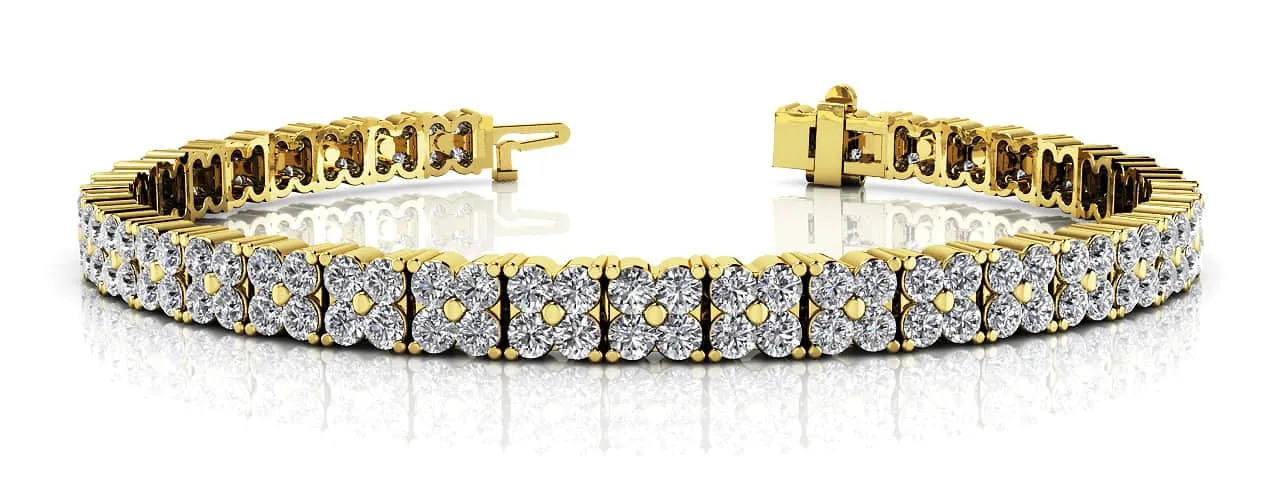 Round Diamond Blossom Tennis Diamond Bracelet with 2.58 ct.(finished) 1.5mm