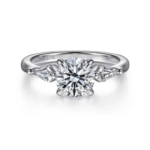 Round Three Stone Claw Prong Diamond Engagement Ring Mounting