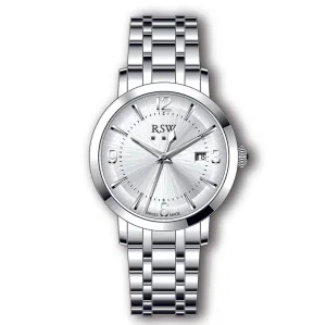 RSW Gents Silver Dial Stainless Steel Quartz Watch with Date Display