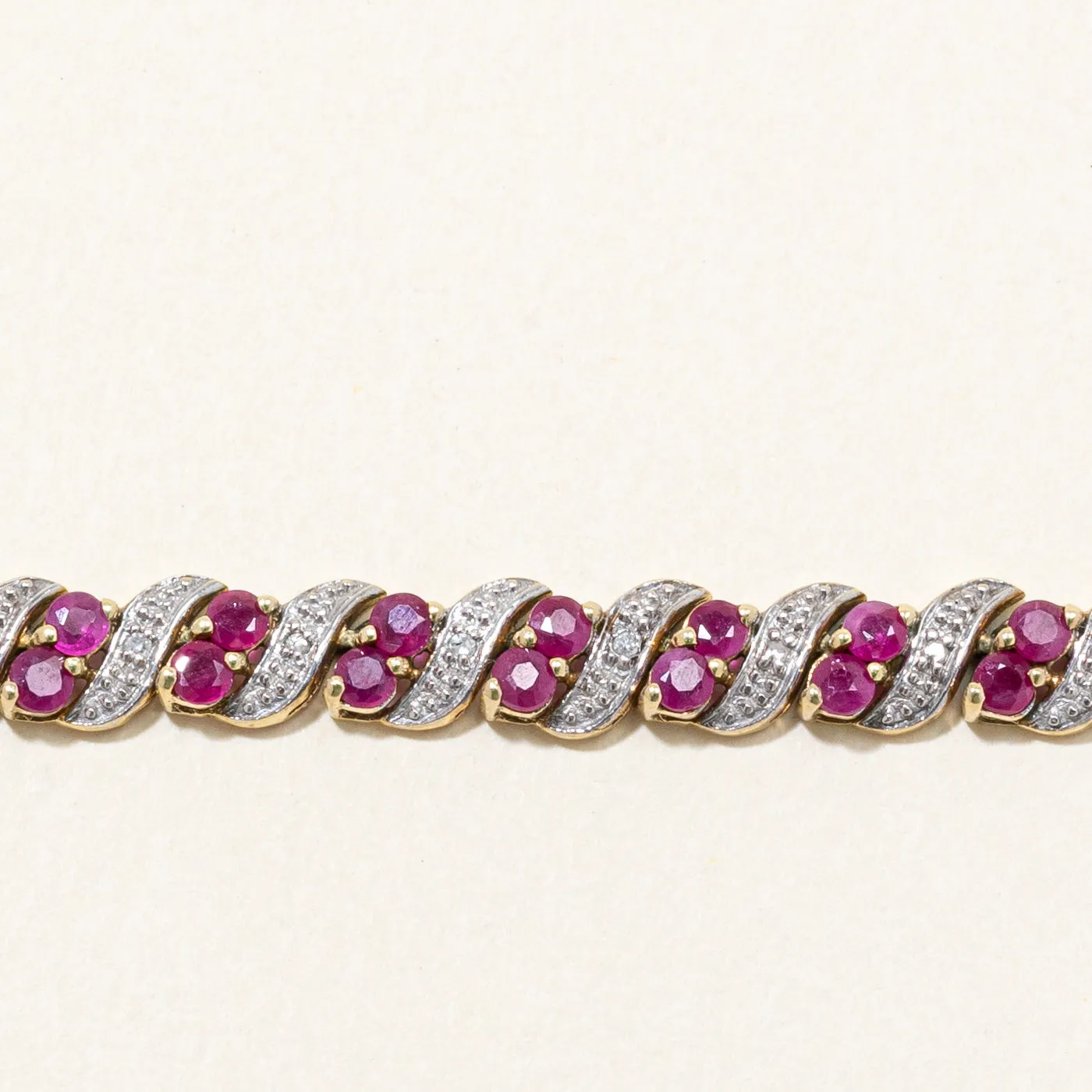 Ruby & Diamond Bracelet | 2.50ctw, 0.02ctw | 7" |