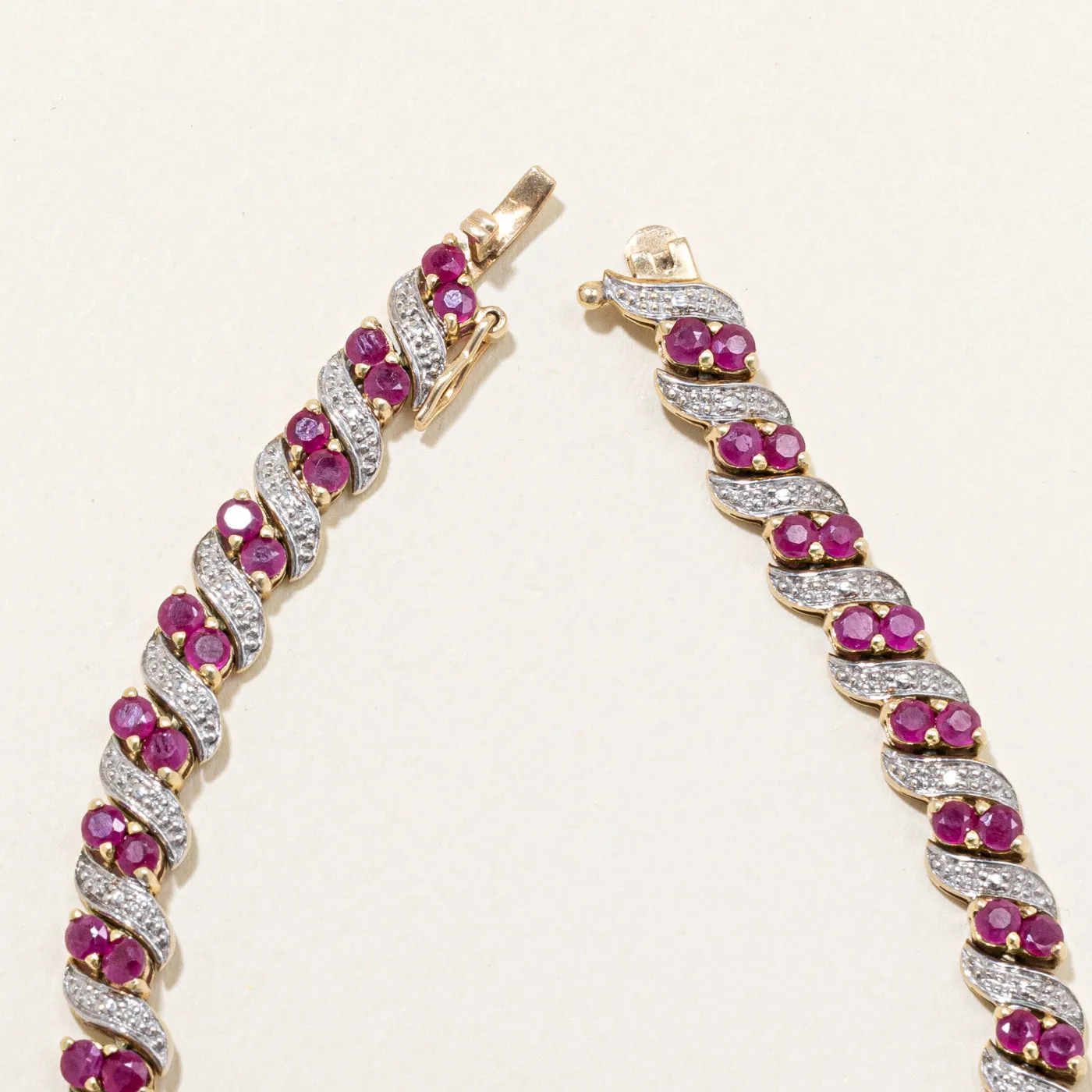 Ruby & Diamond Bracelet | 2.50ctw, 0.02ctw | 7" |