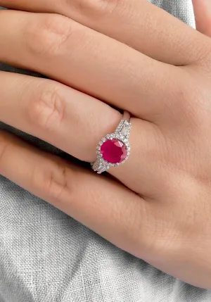 Ruby Halo Ring