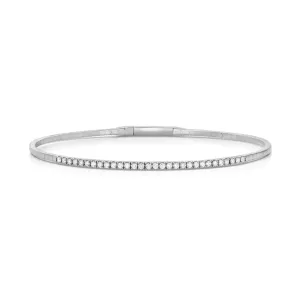 Sabel Collection White Gold Round Diamond Bangle