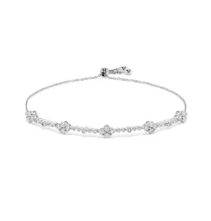 Sabel Collection White Gold Round Diamond Bolo Bracelet