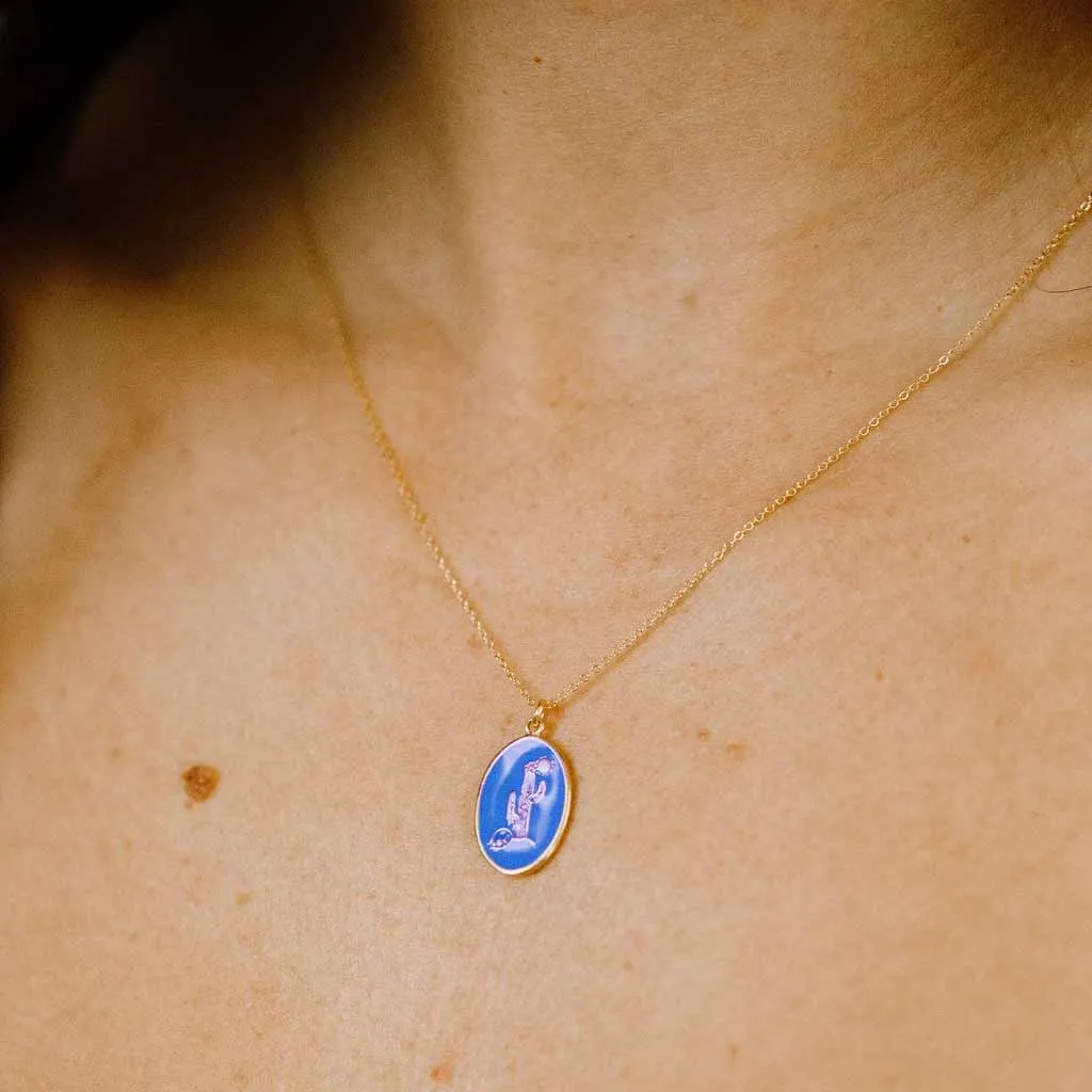 SALE - Oval Cactus Necklace