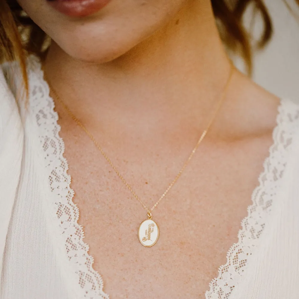 SALE - Oval Cactus Necklace