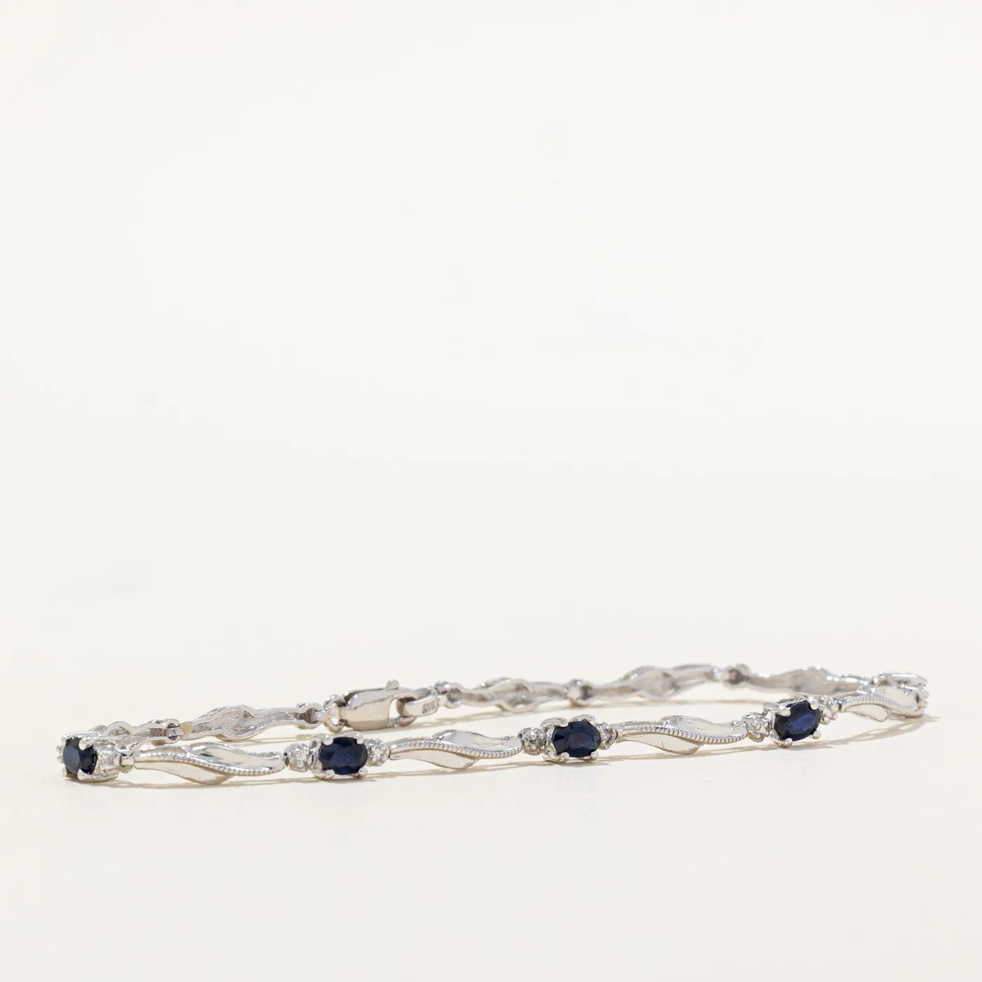 Sapphire & Diamond Bracelet | 1.00ctw, 0.01ctw | 7" |