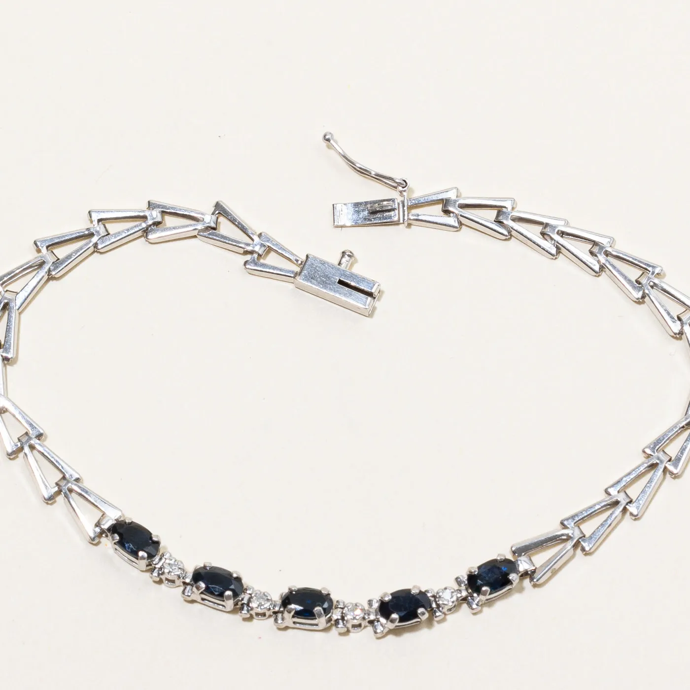 Sapphire & Diamond Bracelet | 1.00ctw, 0.01ctw | 7" |