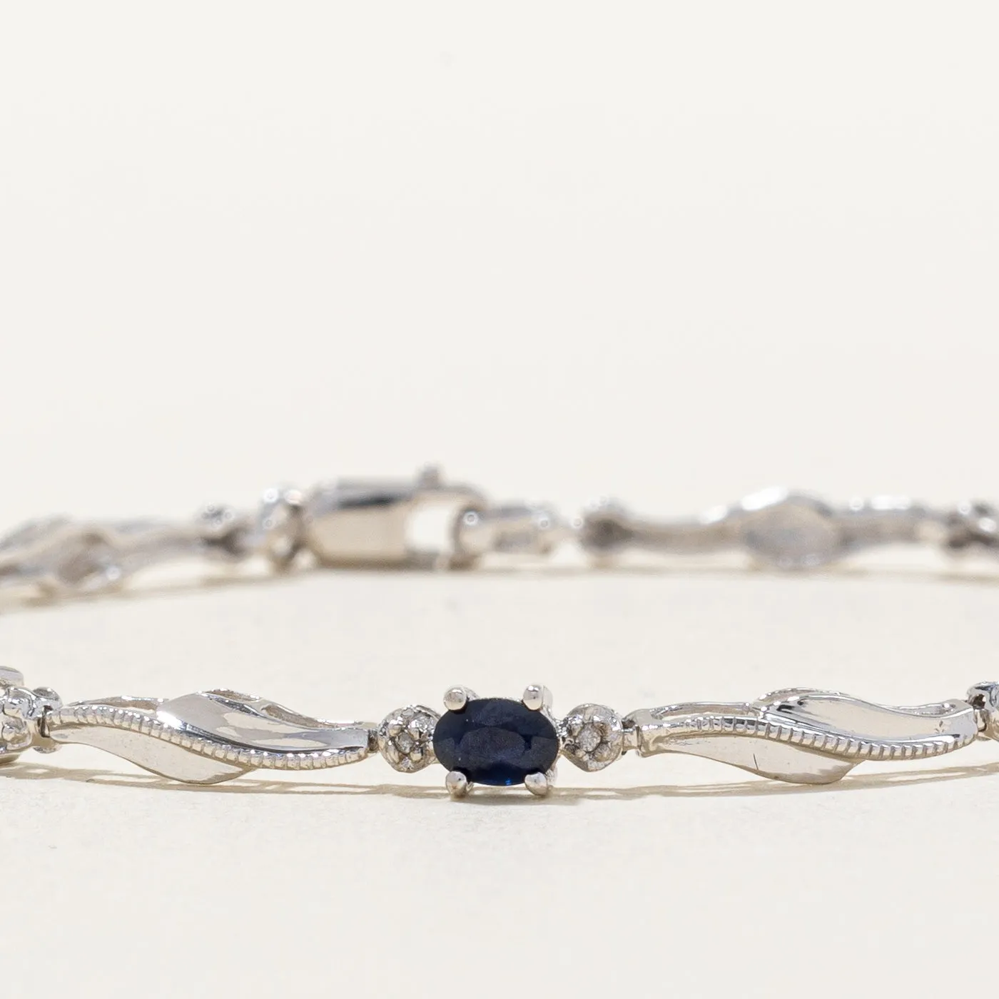 Sapphire & Diamond Bracelet | 1.00ctw, 0.01ctw | 7" |