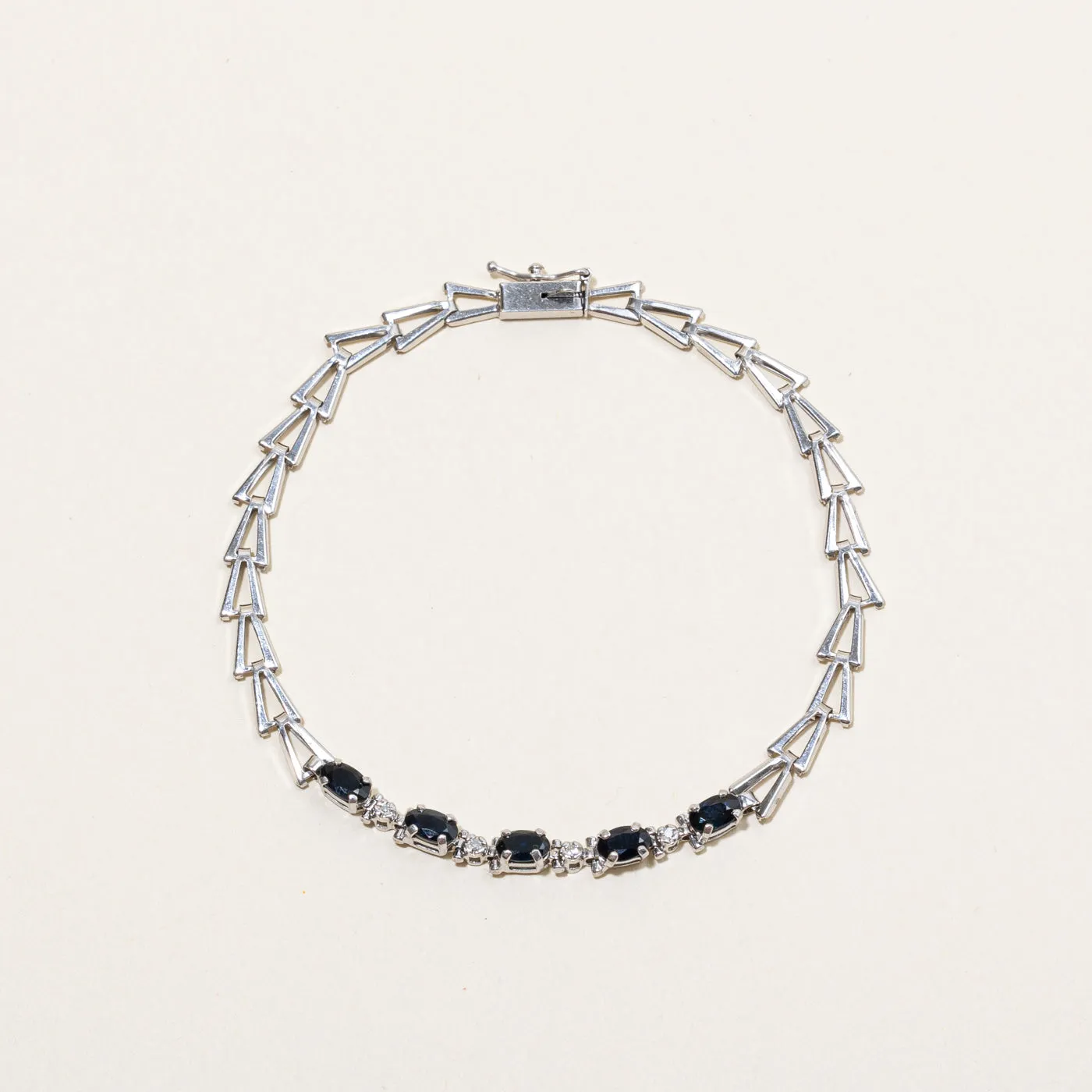 Sapphire & Diamond Bracelet | 1.00ctw, 0.01ctw | 7" |