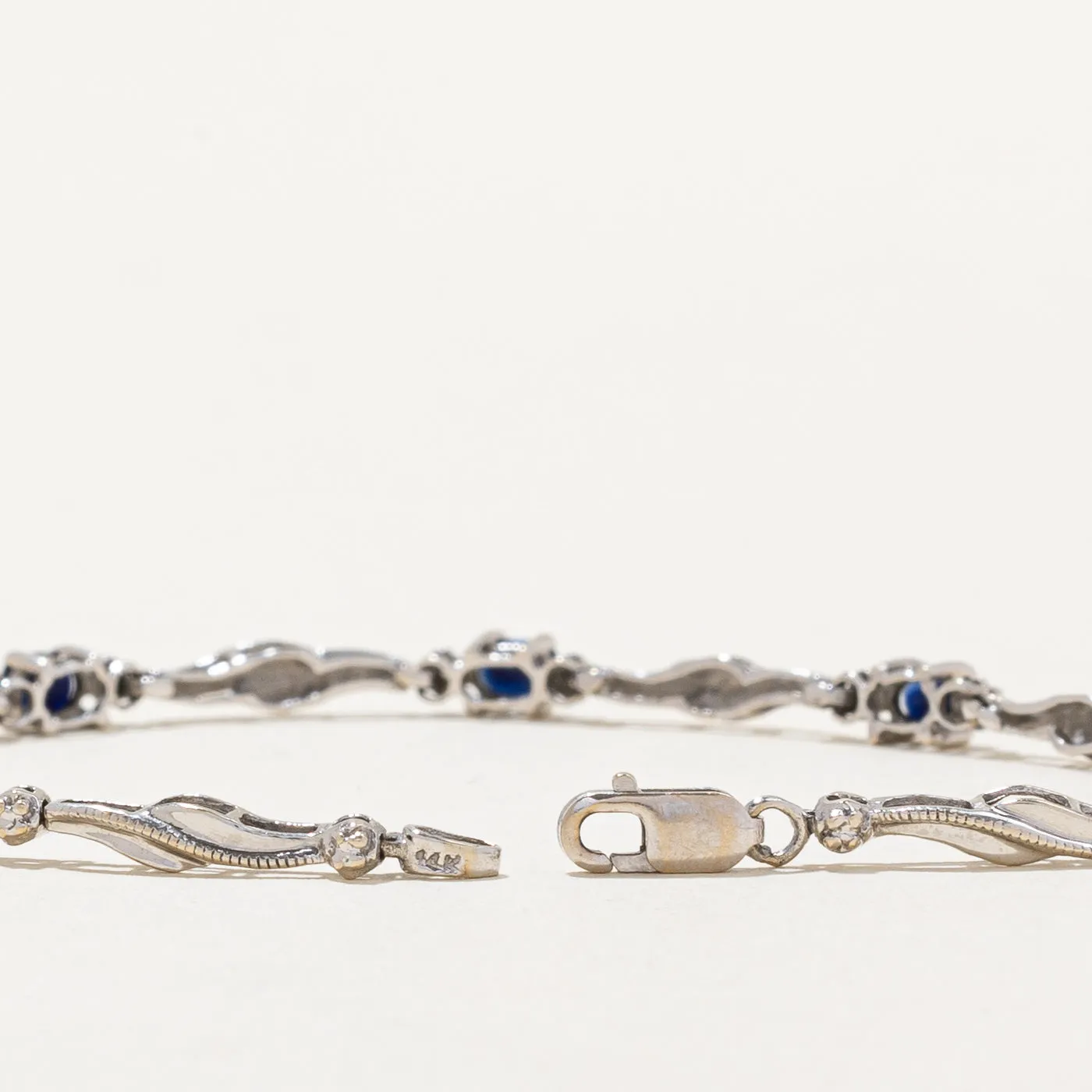 Sapphire & Diamond Bracelet | 1.00ctw, 0.02ctw | 7" |