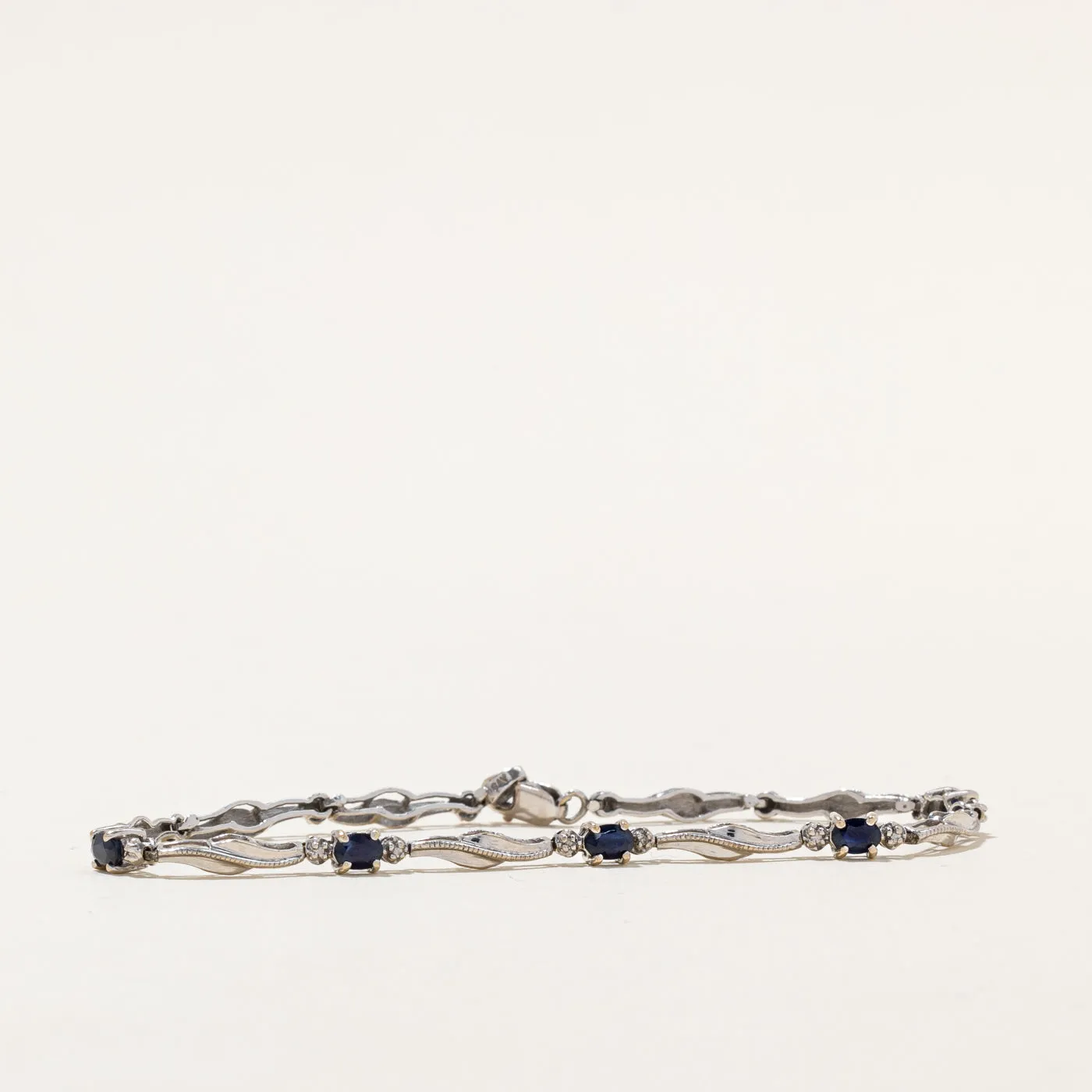 Sapphire & Diamond Bracelet | 1.00ctw, 0.02ctw | 7" |