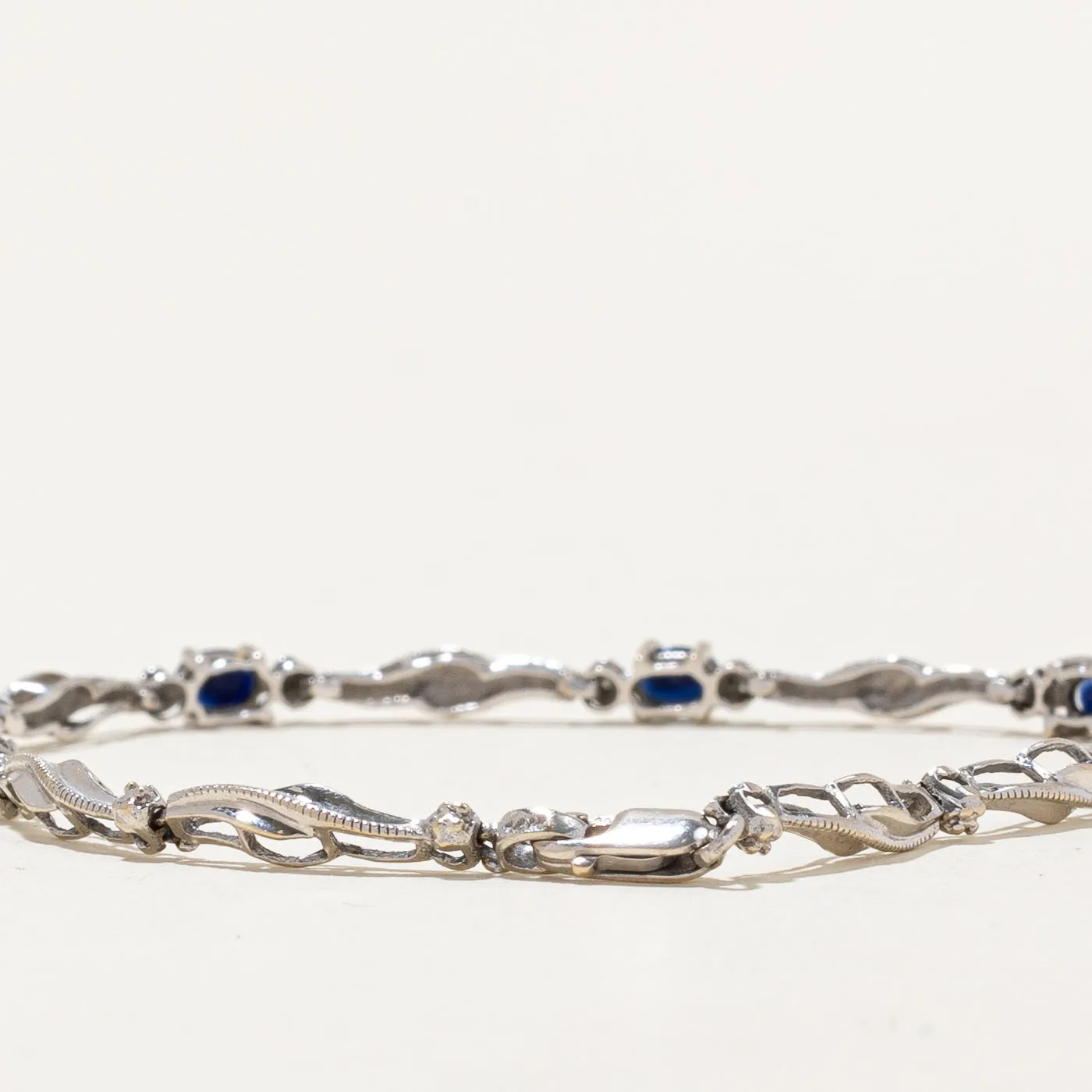 Sapphire & Diamond Bracelet | 1.00ctw, 0.02ctw | 7" |