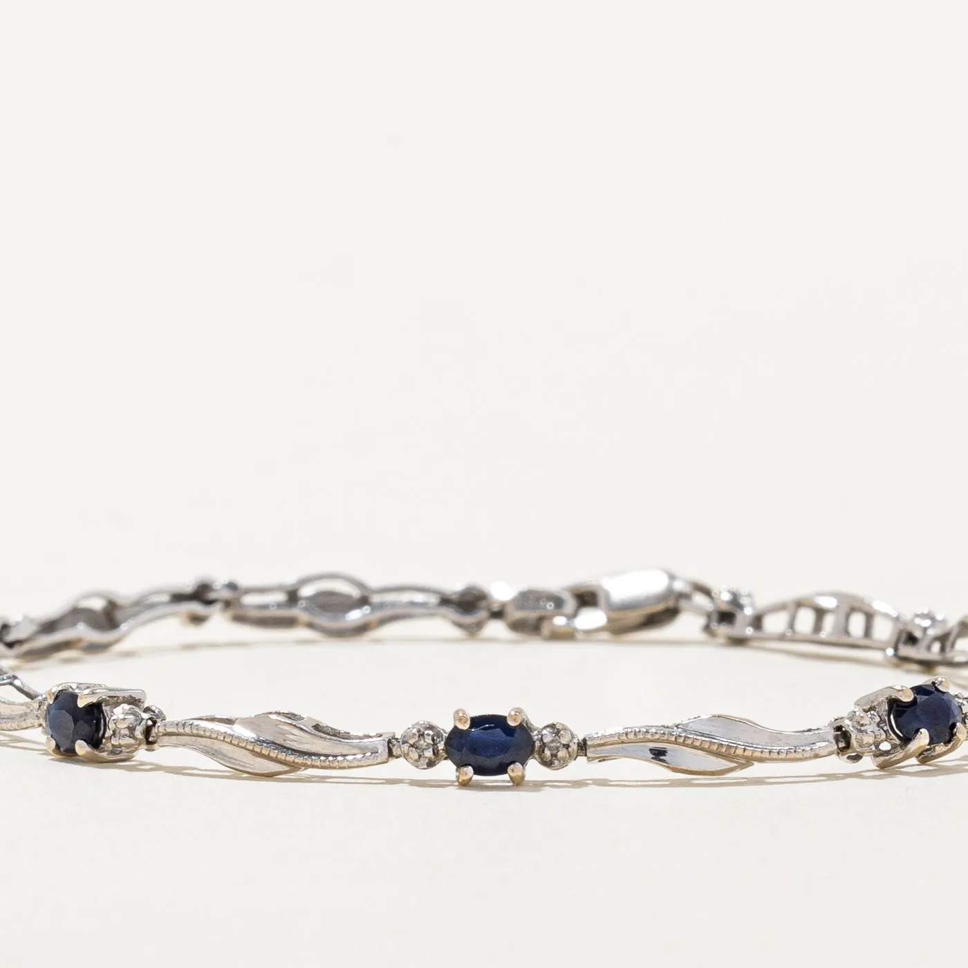 Sapphire & Diamond Bracelet | 1.00ctw, 0.02ctw | 7" |