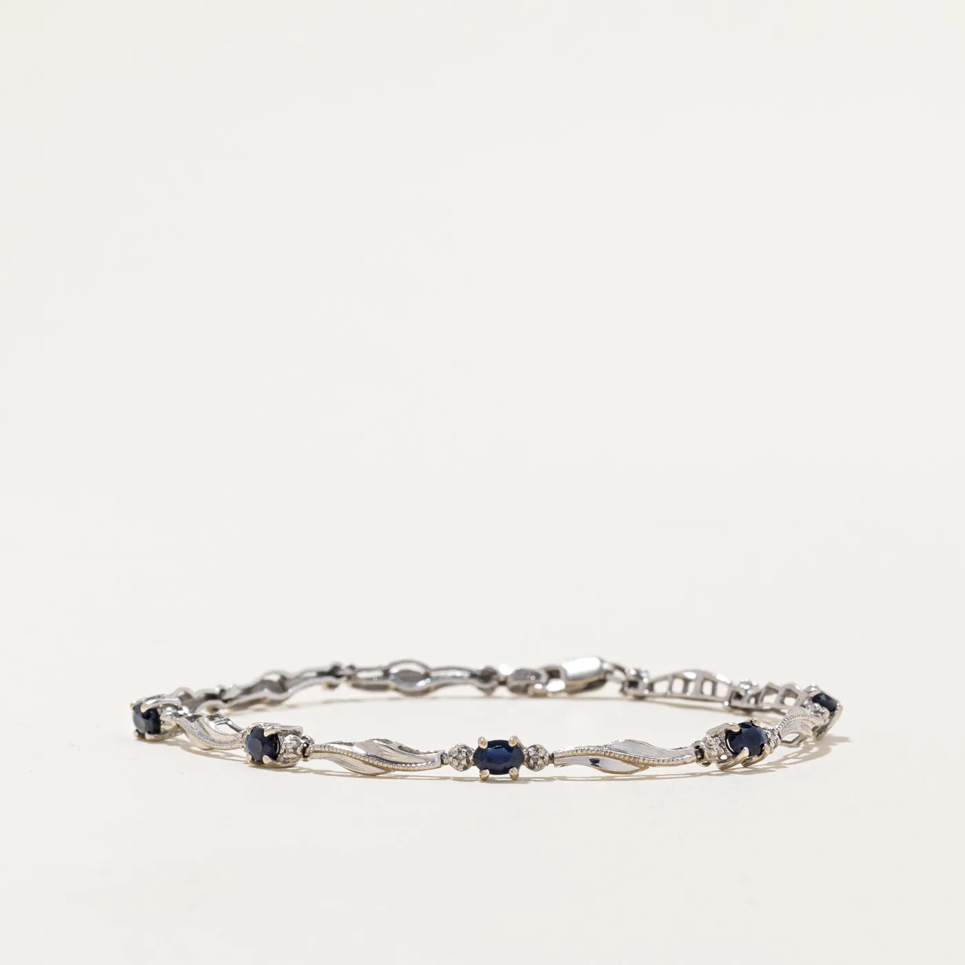Sapphire & Diamond Bracelet | 1.00ctw, 0.02ctw | 7" |