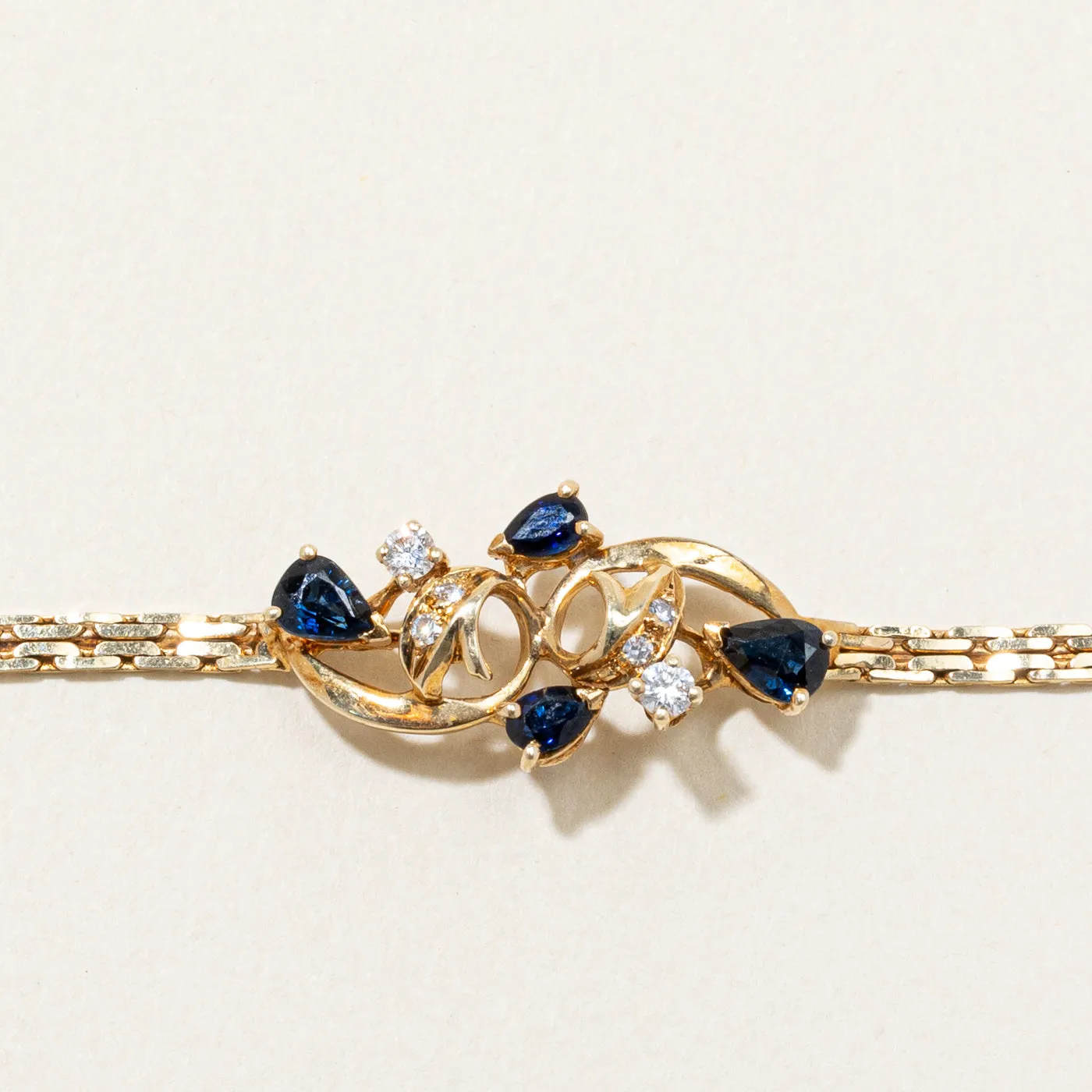 Sapphire & Diamond Pendant Bracelet | 0.75ctw, 0.11ctw | 7" |