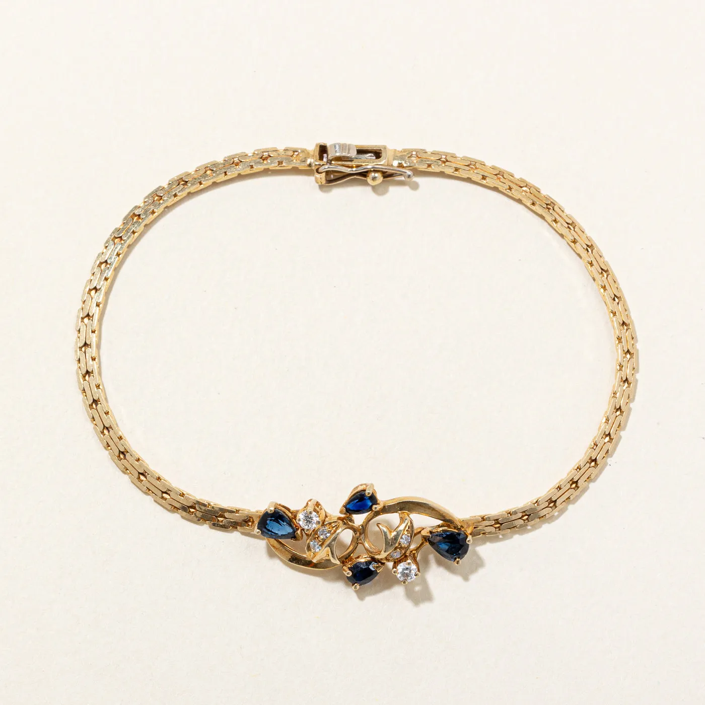 Sapphire & Diamond Pendant Bracelet | 0.75ctw, 0.11ctw | 7" |