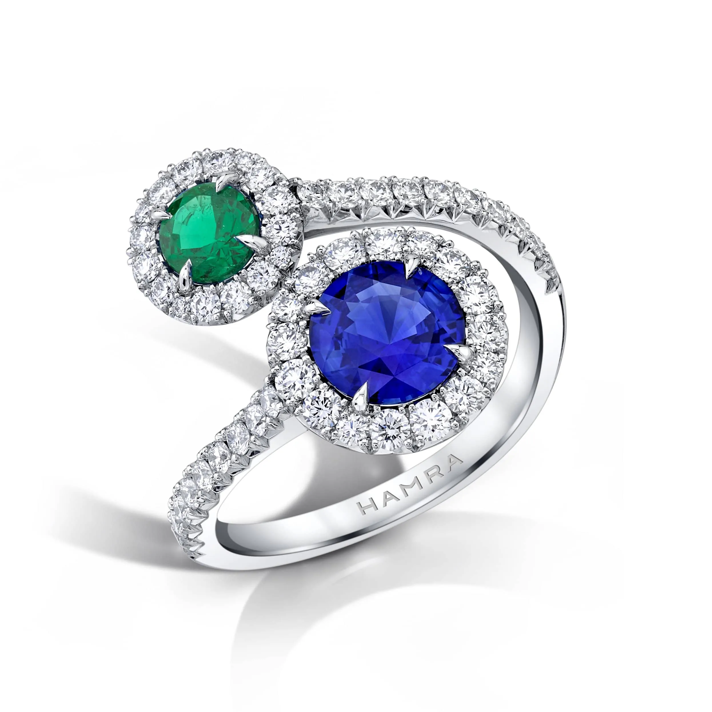 Sapphire & Emerald Embrace Ring