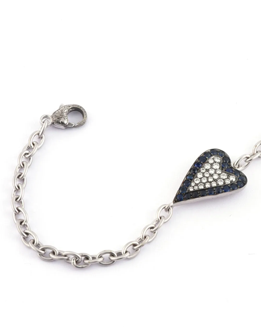 Sapphire and Diamond Baby Heart Bracelet