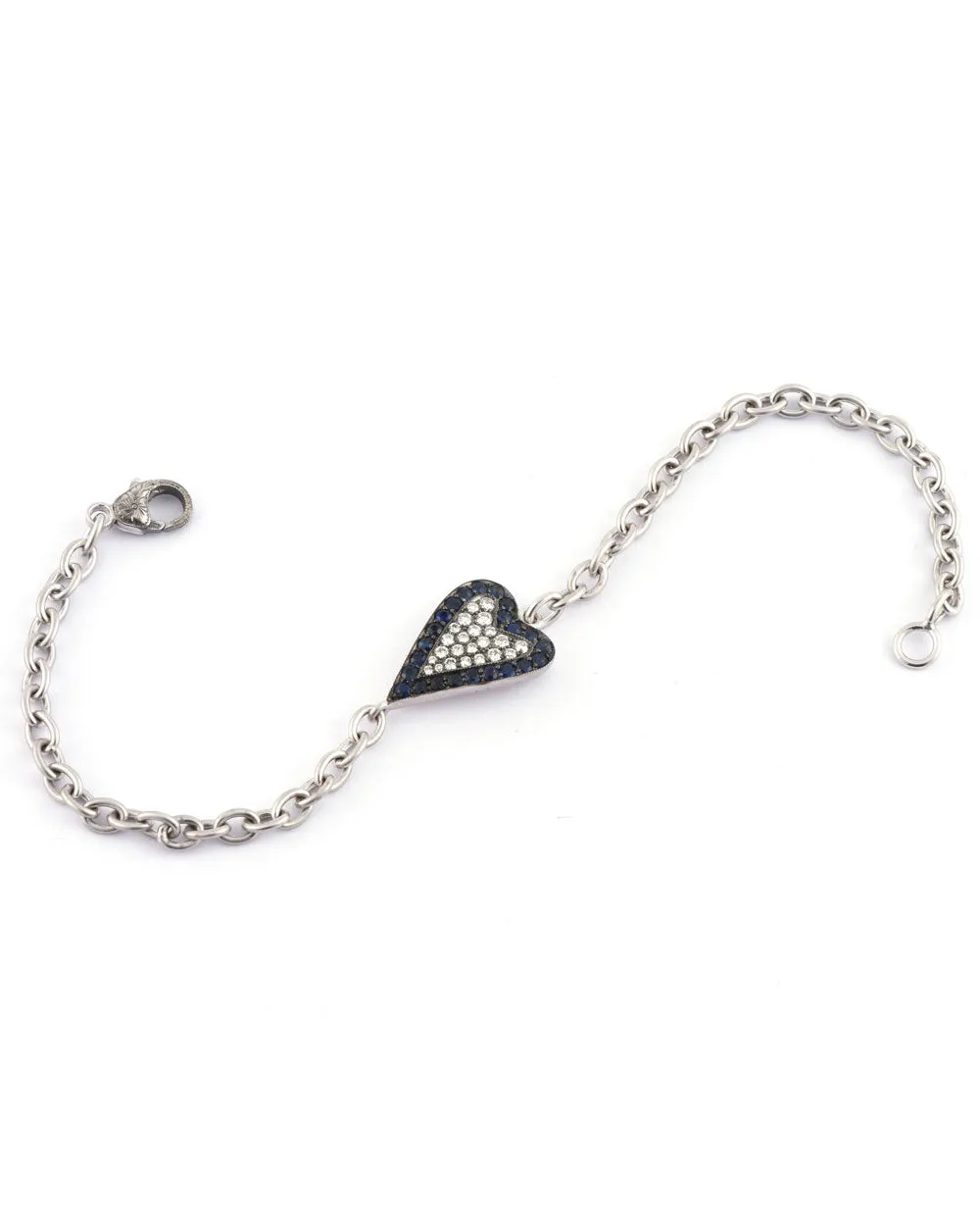 Sapphire and Diamond Baby Heart Bracelet