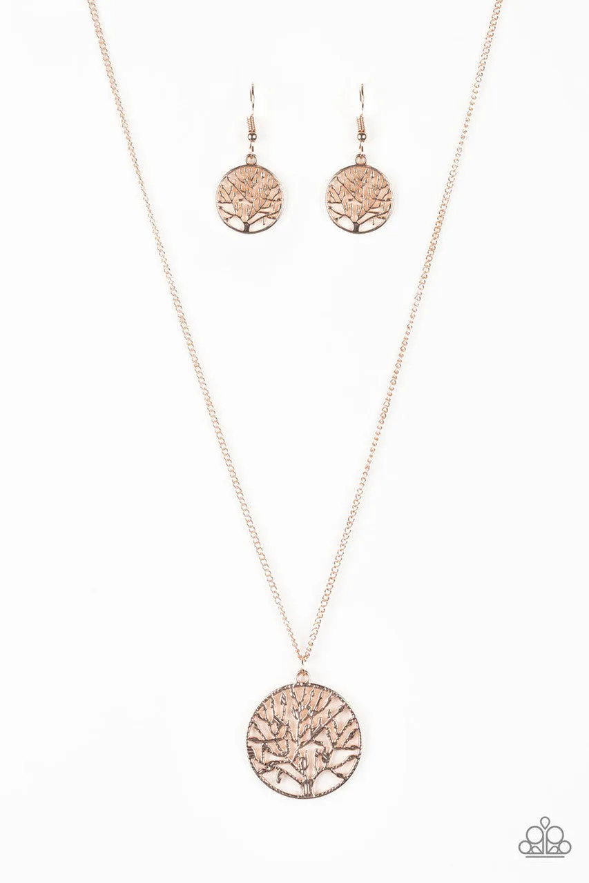 Save the Trees Rose Gold Paparazzi Necklace
