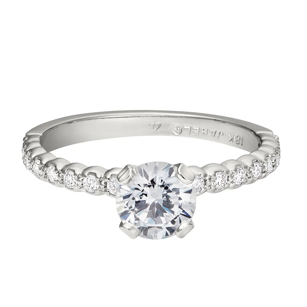 Scalloped Diamond Band Engagement Rings
