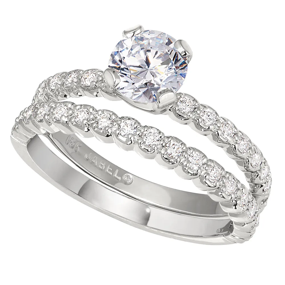 Scalloped Diamond Band Engagement Rings