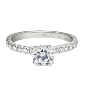 Scalloped Diamond Band Engagement Rings