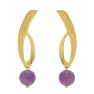 SE266AM 18k Gold Plated Earrings with Amethyst
