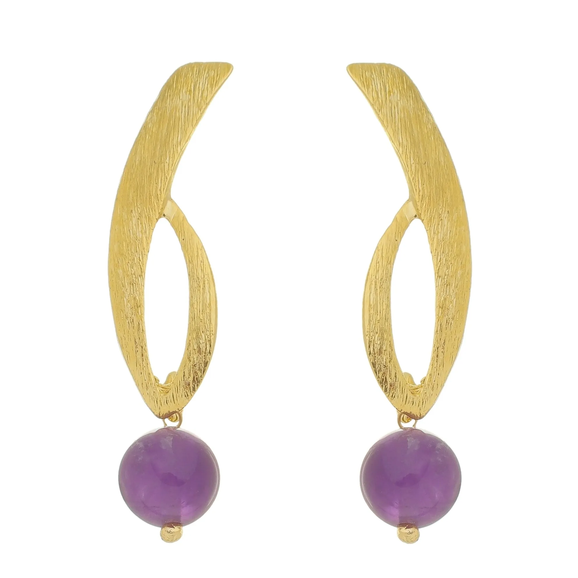 SE266AM 18k Gold Plated Earrings with Amethyst