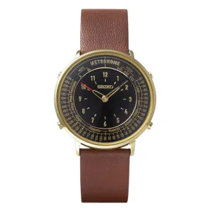 Seiko Metronome SMW001A Black Dial Brown Strap Quartz Watch