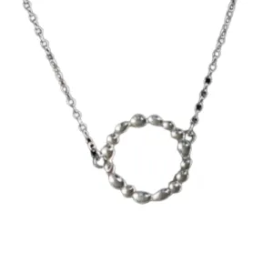 Shimmer Circle Pendant Sterling Silver