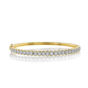 Shy Creation Scalloped Diamond Bangle Bracelet