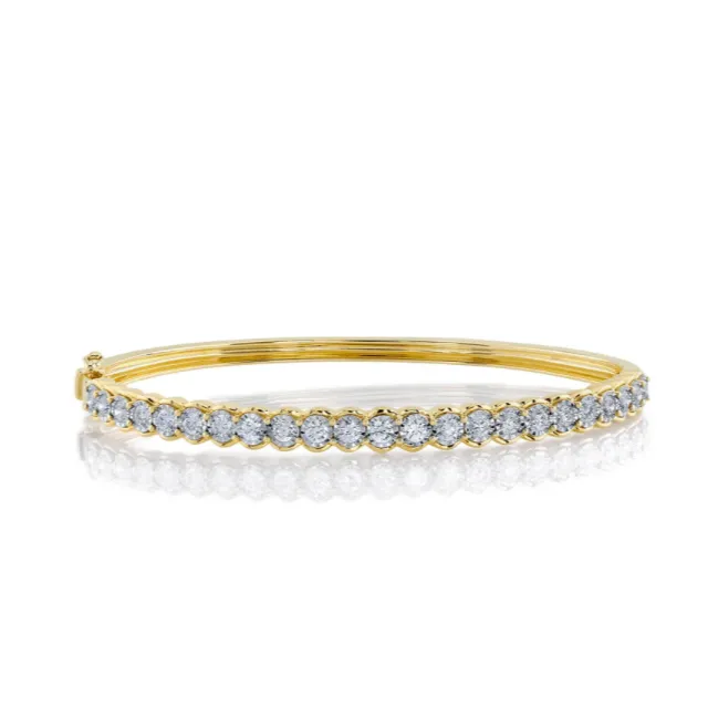 Shy Creation Scalloped Diamond Bangle Bracelet