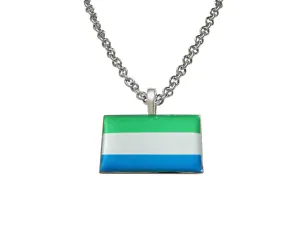 Sierra Leone Flag Pendant Necklace
