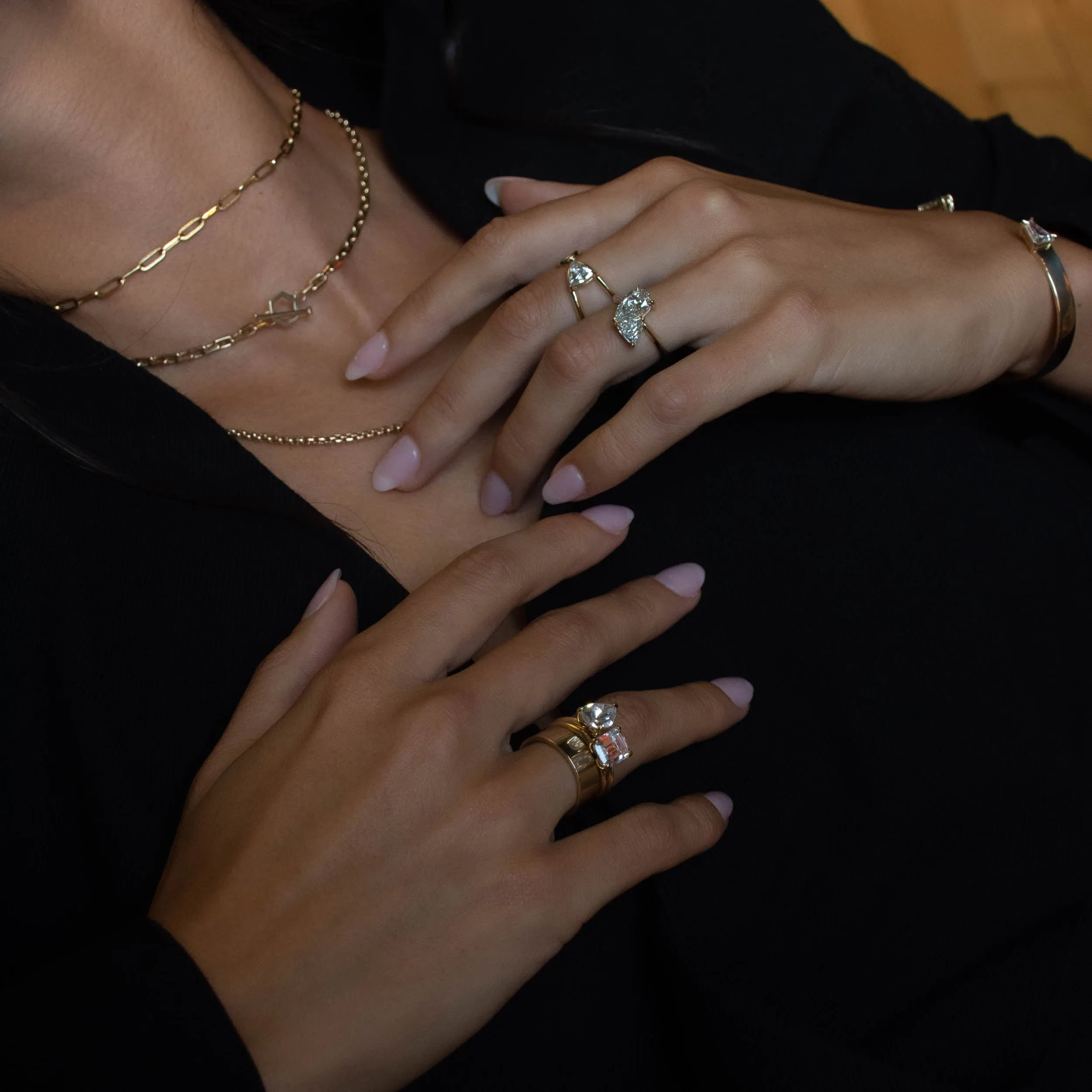 Signature Rail-less Emerald Cut Engagement Ring
