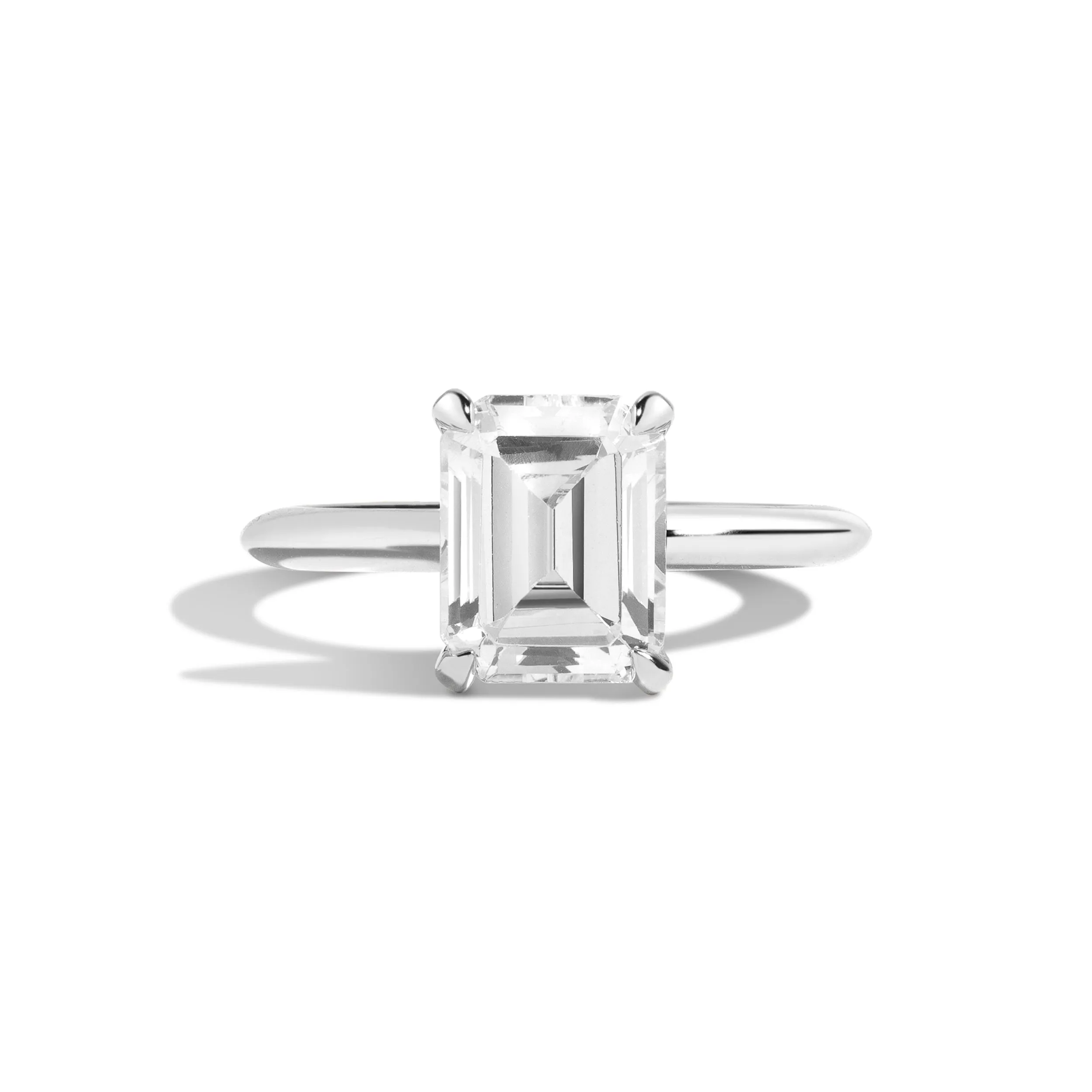 Signature Rail-less Emerald Cut Engagement Ring