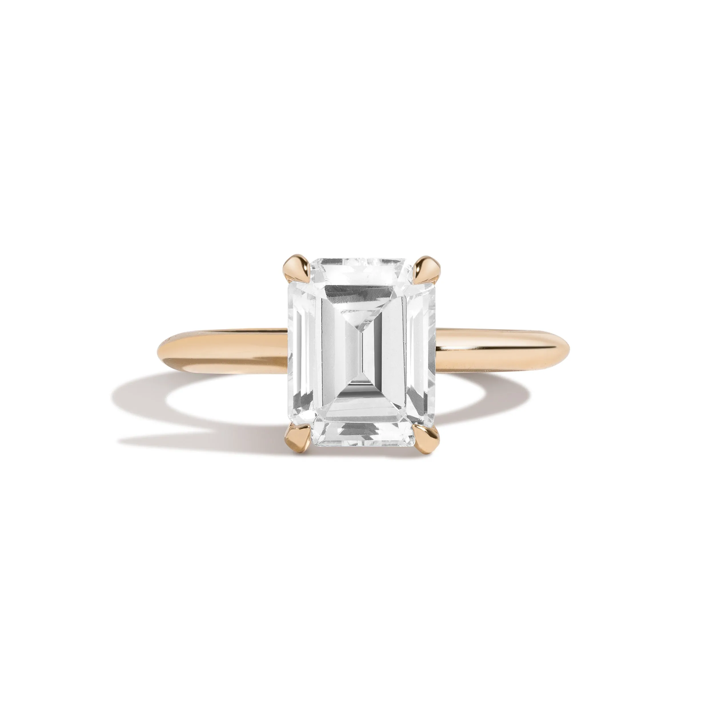 Signature Rail-less Emerald Cut Engagement Ring