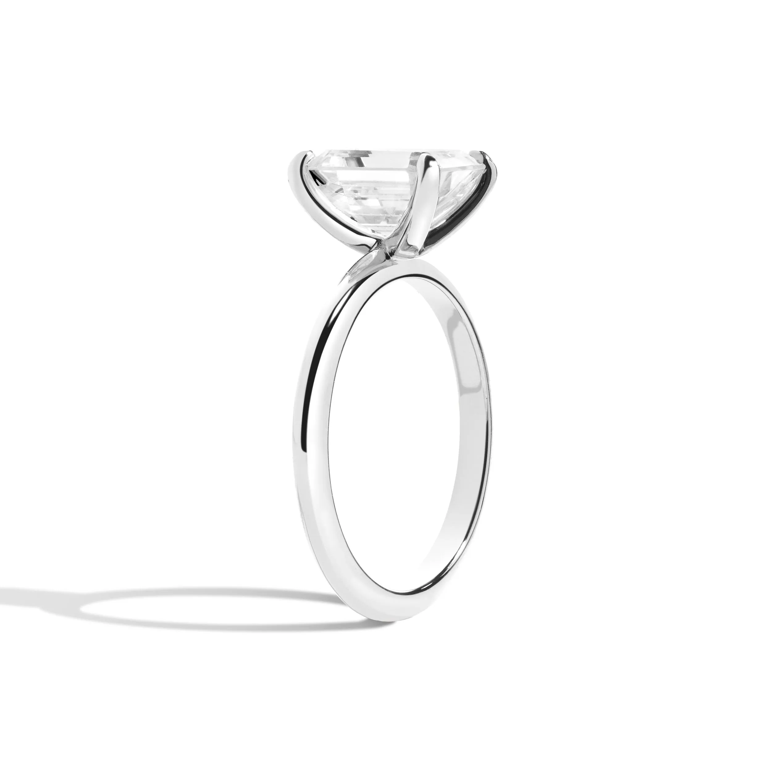 Signature Rail-less Emerald Cut Engagement Ring