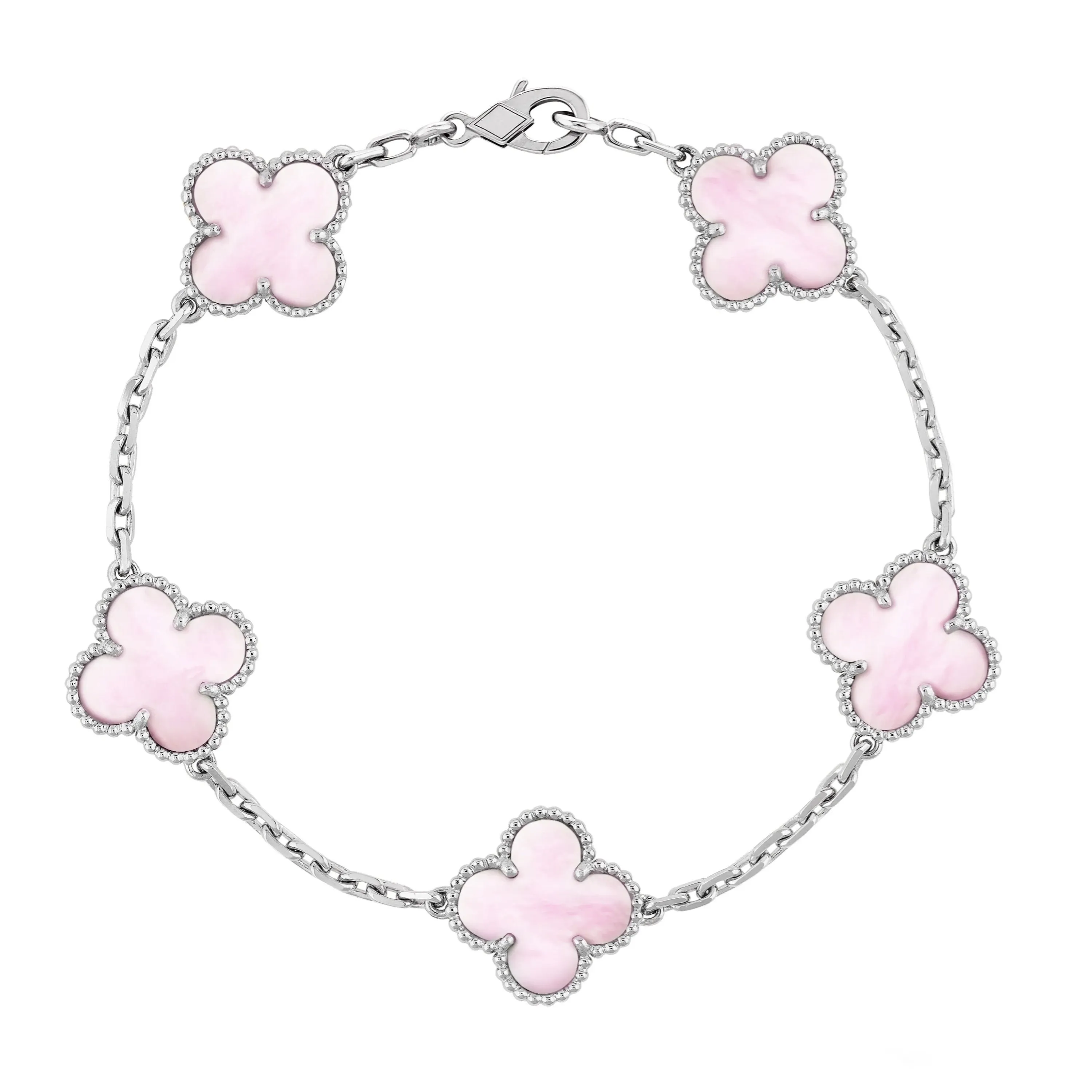 Silberrosa | Kleeblatt-Armband