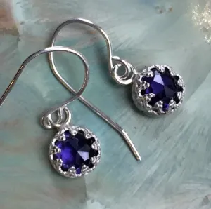 Silver Amethyst Dangle Earrings - Nirvana.