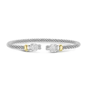 Silver & 18K Gold Diamond Panther Bracelet