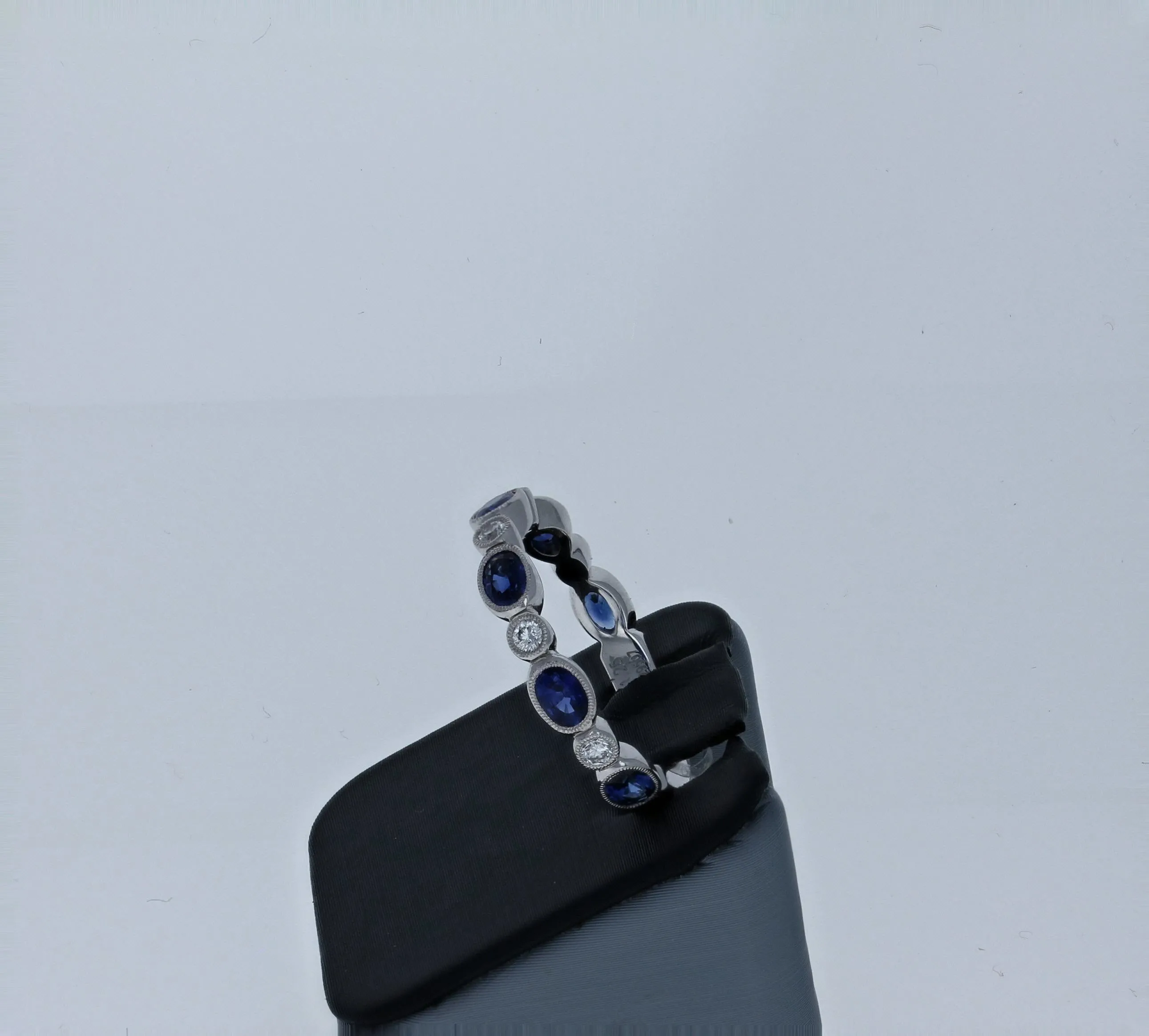 Simon G Sapphire and Diamond Ring in 18K White Gold LR2461