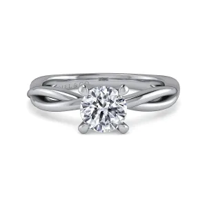 Simple Twist Solitaire Round Diamond Engagement Ring Mounting