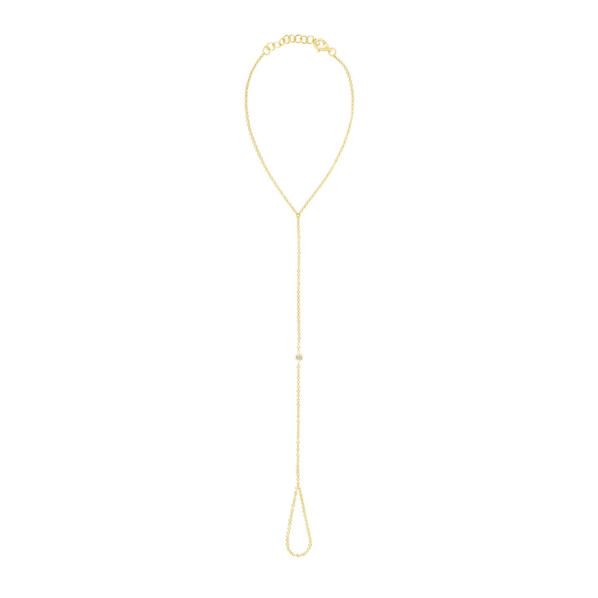 Single Bezel Hand Chain Bracelet