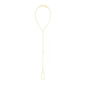 Single Bezel Hand Chain Bracelet