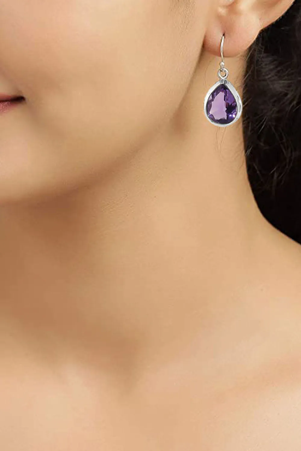 Sivalya Amethyst Silver Earrings- Bliss