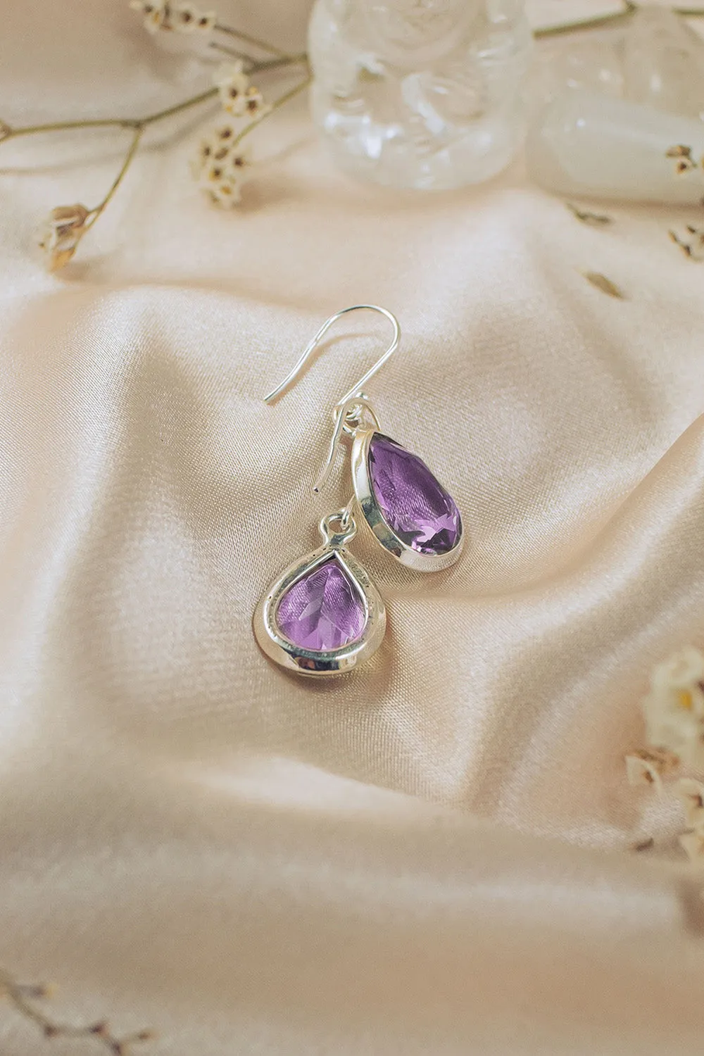 Sivalya Amethyst Silver Earrings- Bliss