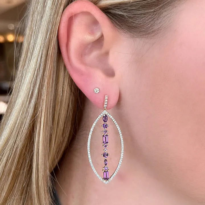 Sloane Street 18k Yellow Gold Amethyst & Diamond Open Marquise Earrings- SS-E272T-AMY-WDCB-Y