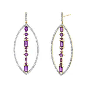 Sloane Street 18k Yellow Gold Amethyst & Diamond Open Marquise Earrings- SS-E272T-AMY-WDCB-Y